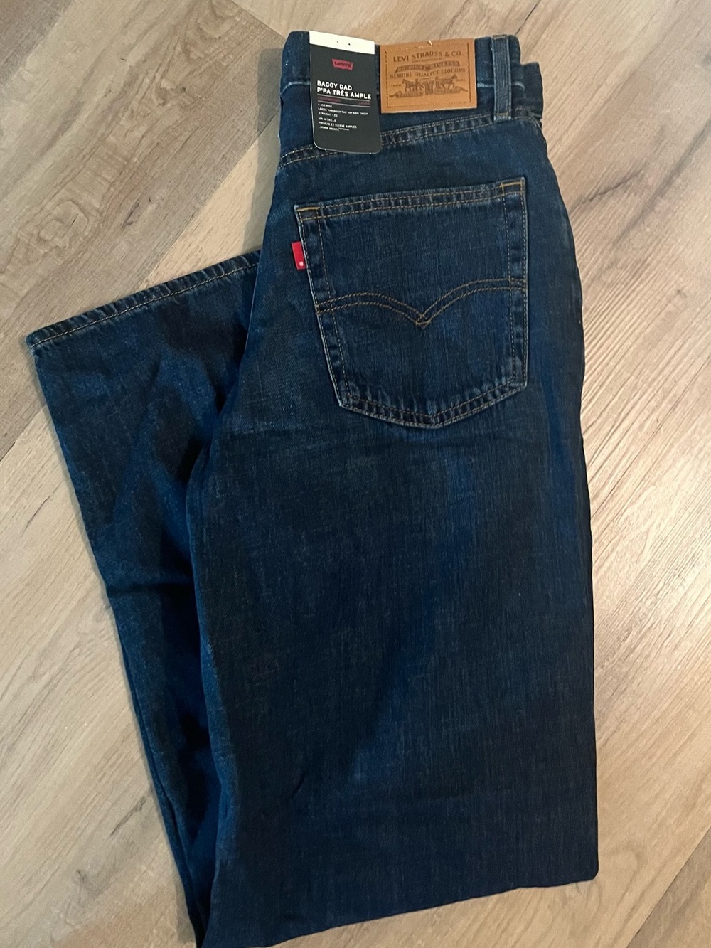 Levi's Women's Dark Indigo Linen blend Dad Jeans